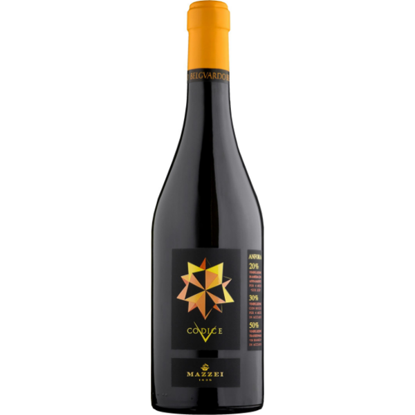 L'immagine mostra una bottiglia di Vermentino Maremma Toscana DOC 2018 Codice V Mazzei